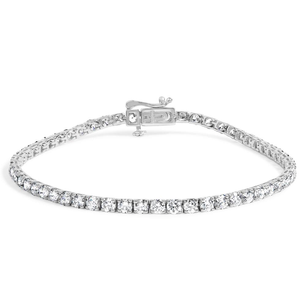 .925 Sterling Silver 5.0 Cttw Round Lab-Grown Diamond Tennis Bracelet (F-G